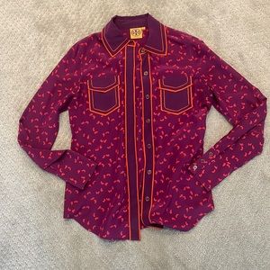 Tory Burch silk button down shirt